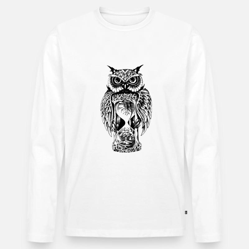 Wächter der Zeit - Männer Premium Bio Langarmshirt - Weiß