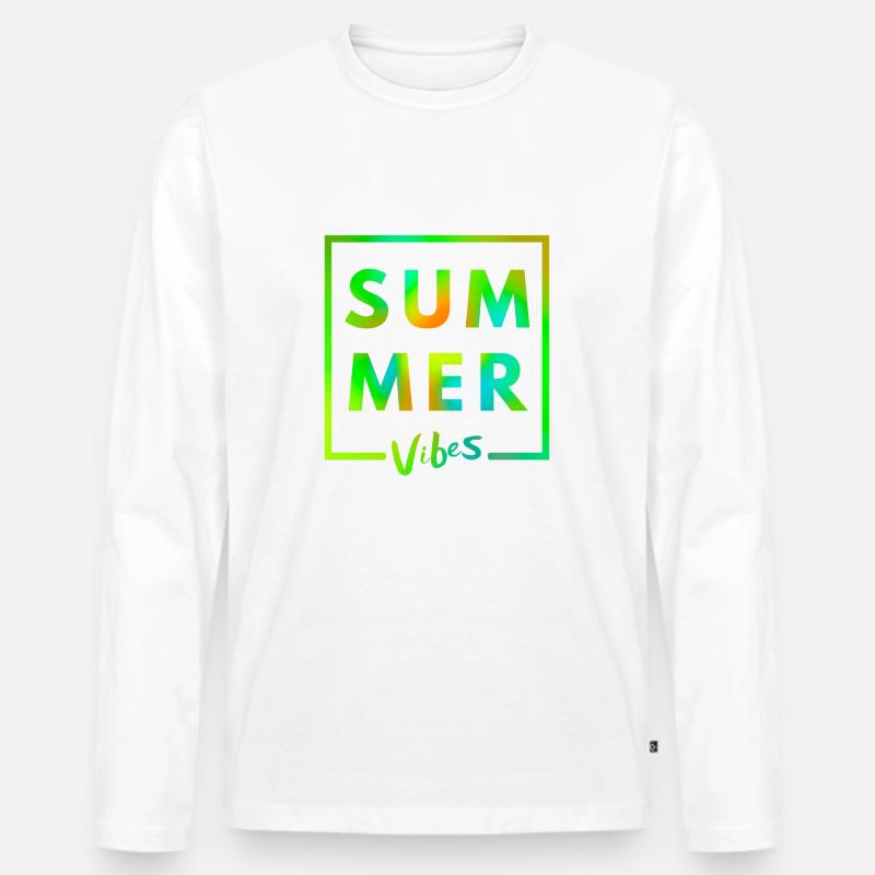 Summer Vibes - Männer Premium Bio Langarmshirt - Weiß