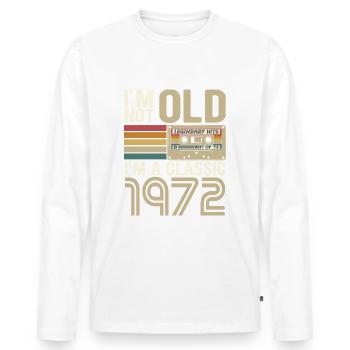 Né en 1972 classique - T-shirt manches longues Premium bio Homme - blanc - Devant - Nico (187cm)