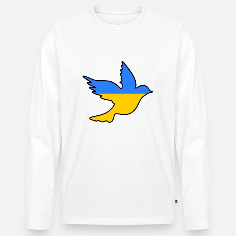 Ukraine - Männer Premium Bio Langarmshirt - Weiß