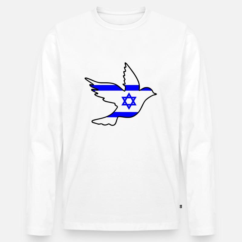 Frieden taube - Männer Premium Bio Langarmshirt - Weiß