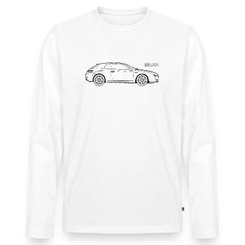 Brera - Men's Premium Organic Long Sleeve Shirt - white - Front - Nico (187cm)