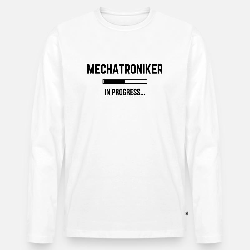 Mechatroniker In Progress - Männer Premium Bio Langarmshirt - Weiß