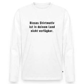 NOT AVAILABLE IN YOUR COUNTRY - FUNSHIRT - FUNNY - Men's Premium Organic Long Sleeve Shirt - white - Front - Nico (187cm)