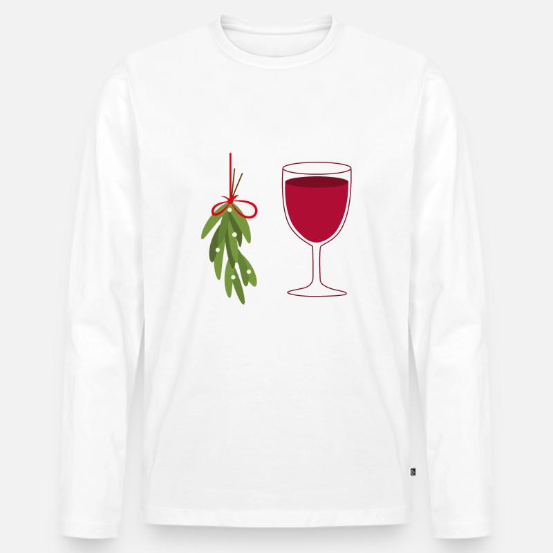 Mistel und Wein - Männer Premium Bio Langarmshirt - Weiß