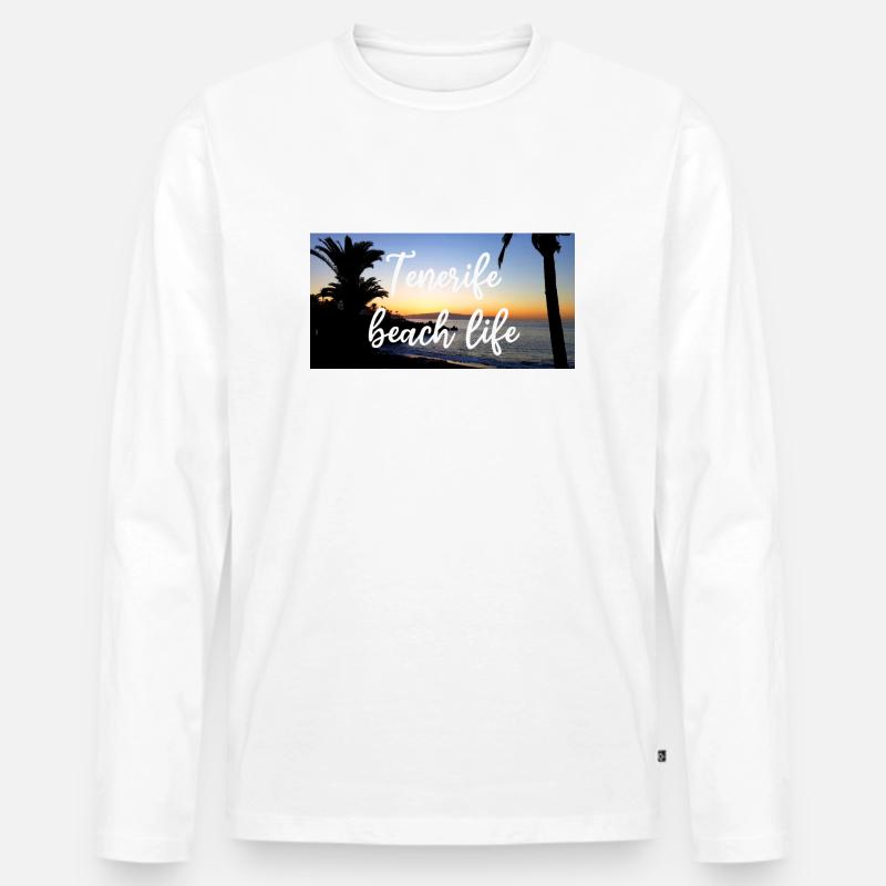 Tenerife Beach Life - Männer Premium Bio Langarmshirt - Weiß