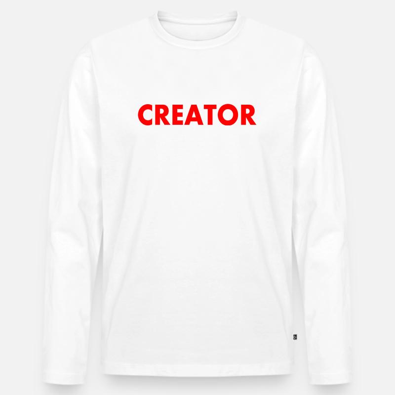 Creator - Männer Premium Bio Langarmshirt - Weiß