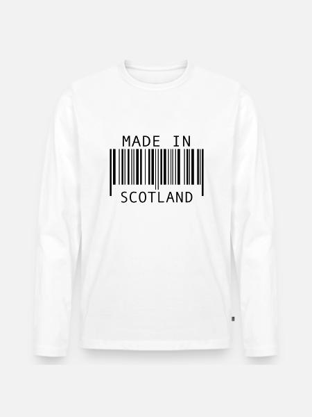Made in Scotland - Men's Premium Organic Long Sleeve Shirt - white
