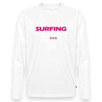 Surfen ist das Beste Surfergirl - Männer Premium Bio Langarmshirt - Weiß - Vorne - Nico (187cm)