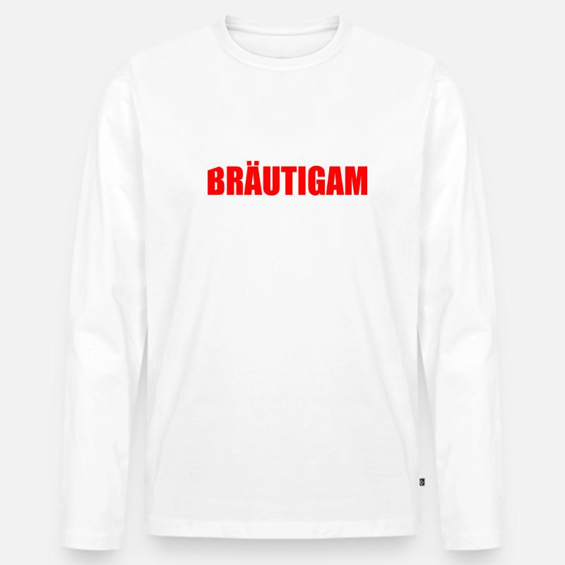 bräutigam - Männer Premium Bio Langarmshirt - Weiß