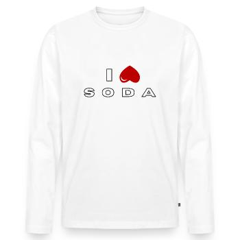 Je déteste Soda - T-shirt manches longues Premium bio Homme - blanc - Devant - Nico (187cm)
