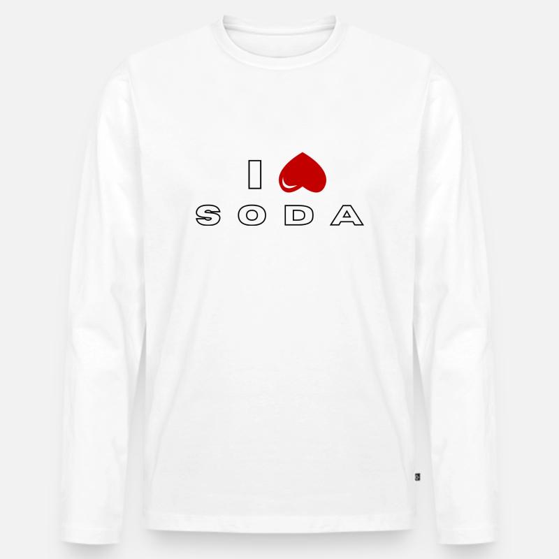 Ich hasse Soda - Männer Premium Bio Langarmshirt - Weiß