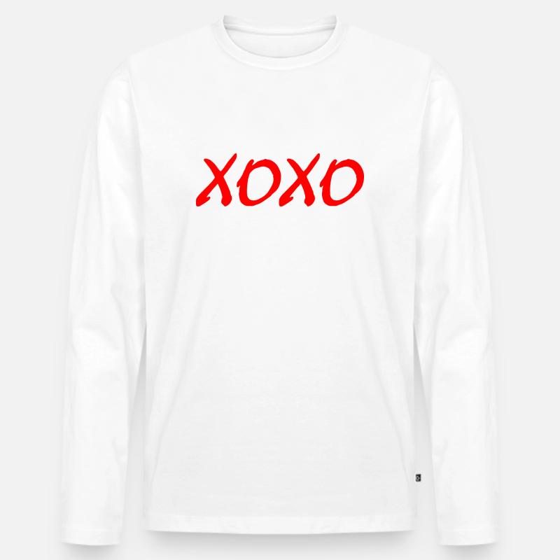 Xoxo - Männer Premium Bio Langarmshirt - Weiß