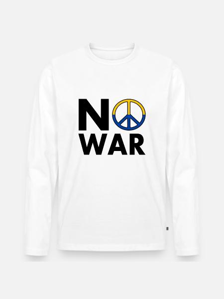 No war - Men's Premium Organic Long Sleeve Shirt - white