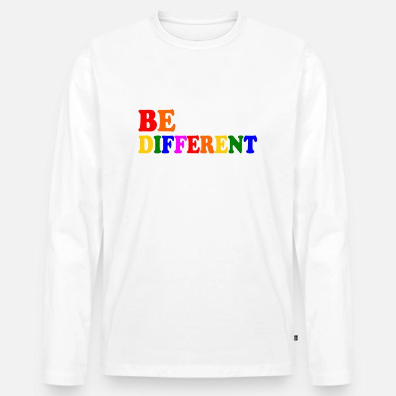Be different - Männer Premium Bio Langarmshirt - Weiß