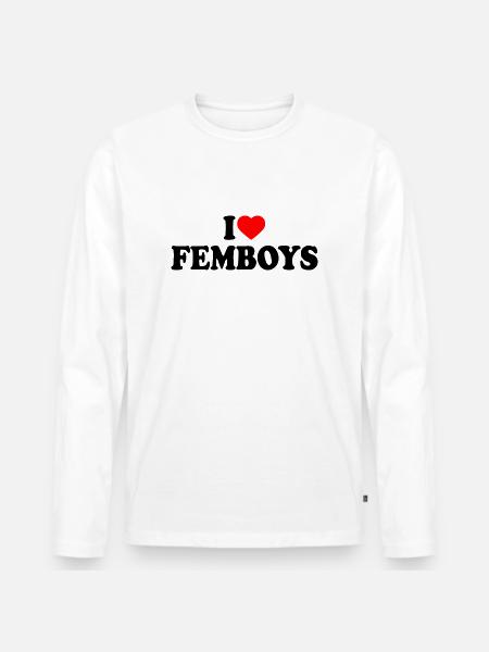 I love femboys - Men's Premium Organic Long Sleeve Shirt - white