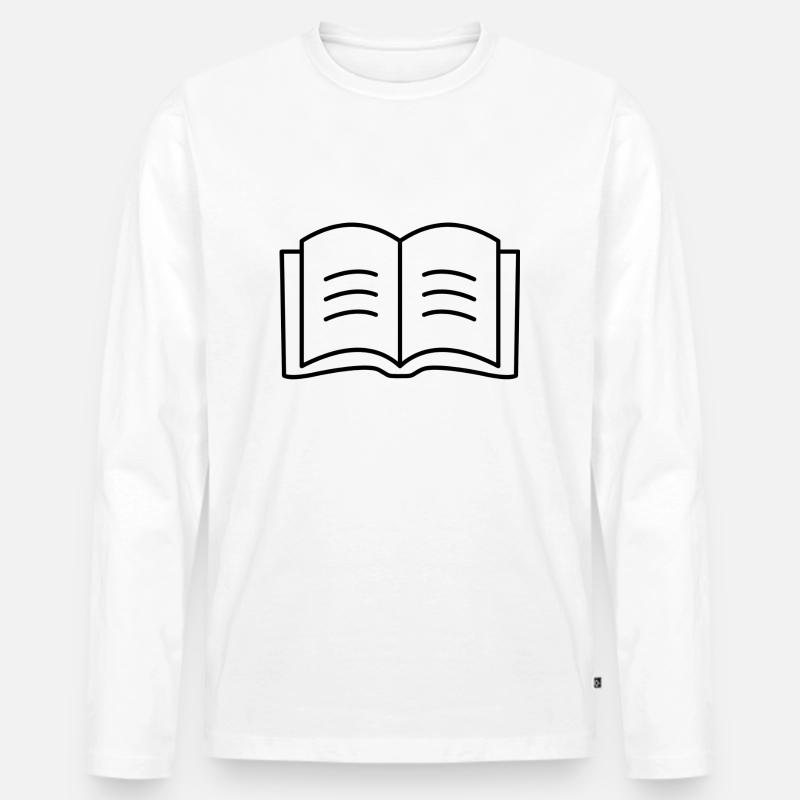 Buch - Männer Premium Bio Langarmshirt - Weiß