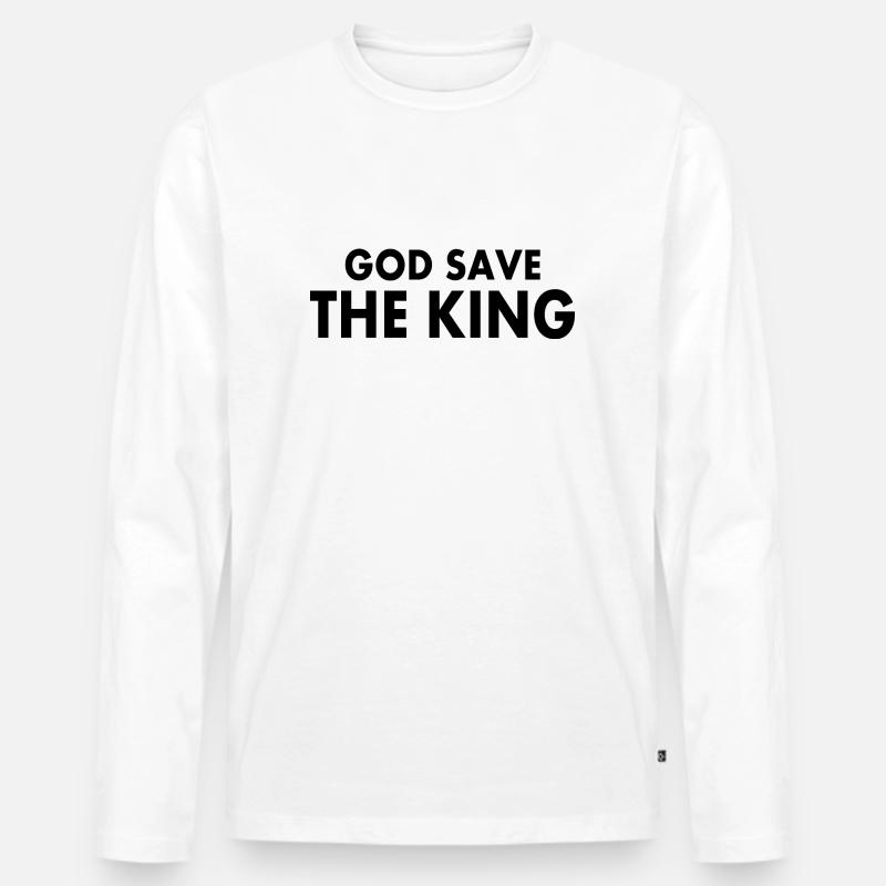god save the king - Männer Premium Bio Langarmshirt - Weiß