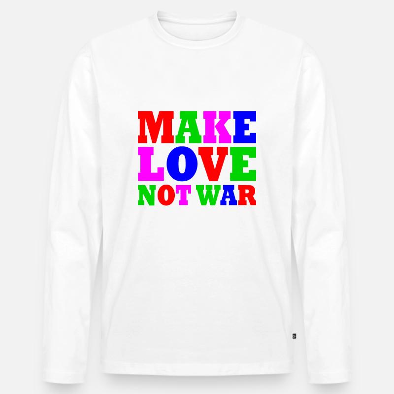 Make love not war - Männer Premium Bio Langarmshirt - Weiß