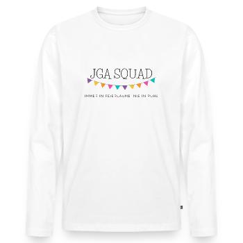 JGA SQUAD - Men's Premium Organic Long Sleeve Shirt - white - Front - Nico (187cm)