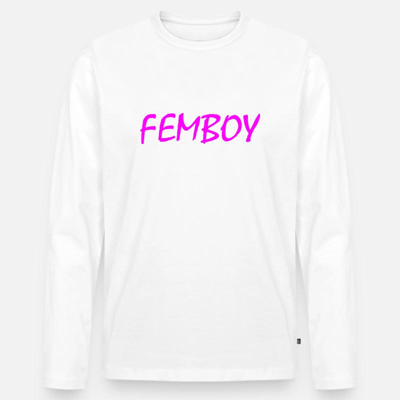 Femboy - Männer Premium Bio Langarmshirt - Weiß