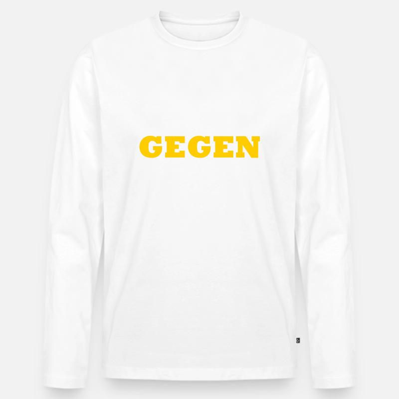 Omas gegen rechts - Männer Premium Bio Langarmshirt - Weiß