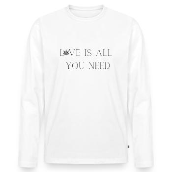 Love is all you need - Männer Premium Bio Langarmshirt - Weiß - Vorne - Nico (187cm)