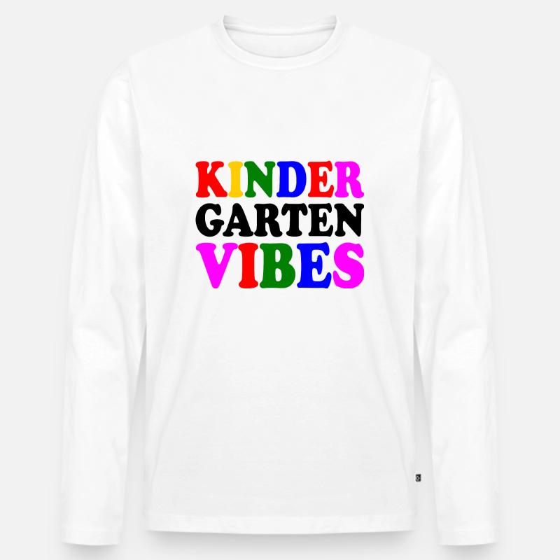 kindergarten vibes - Männer Premium Bio Langarmshirt - Weiß