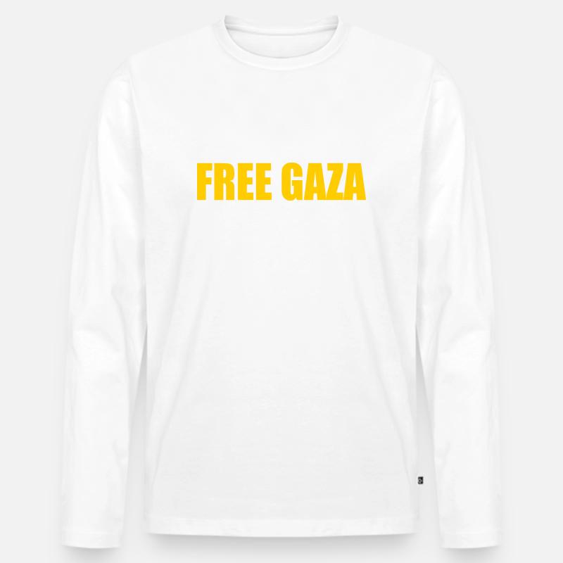 Free gaza - Männer Premium Bio Langarmshirt - Weiß