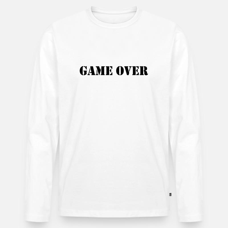 Game over - Männer Premium Bio Langarmshirt - Weiß