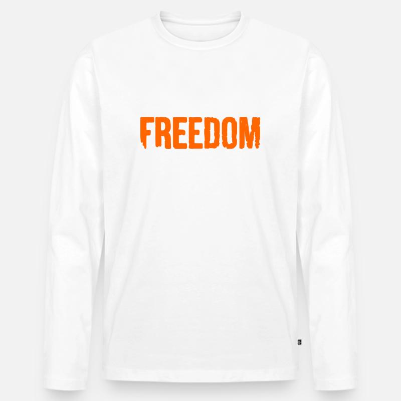 Freedom - Männer Premium Bio Langarmshirt - Weiß