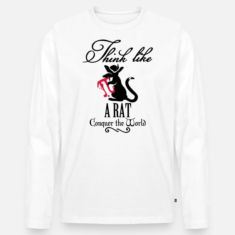 pi-rat / Pi-Ratte (e, 2c) - Männer Premium Bio Langarmshirt - Weiß