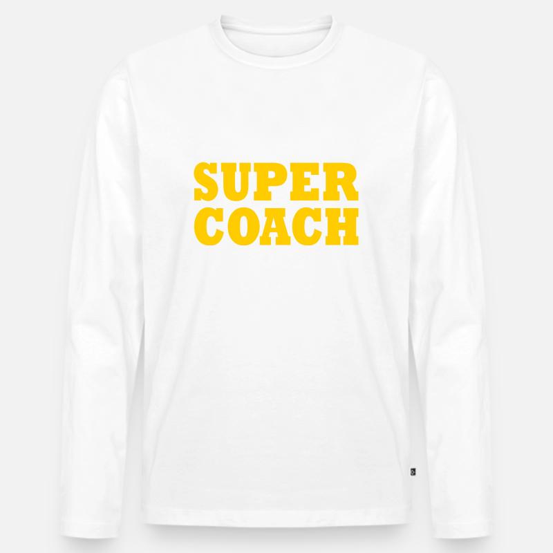 Super coach - Männer Premium Bio Langarmshirt - Weiß