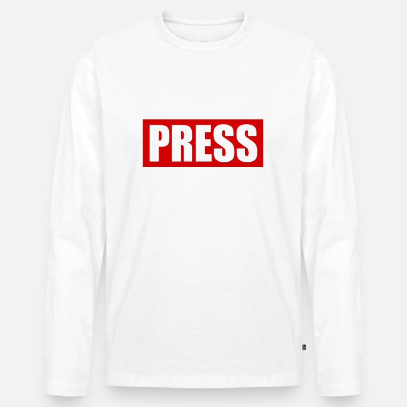 Press - Männer Premium Bio Langarmshirt - Weiß