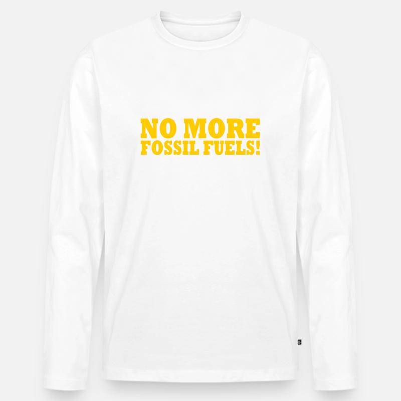 No more fossil fuels - Männer Premium Bio Langarmshirt - Weiß