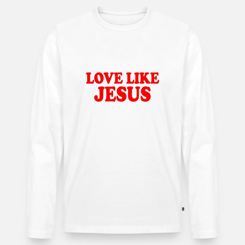 Love like jesus - Männer Premium Bio Langarmshirt - Weiß