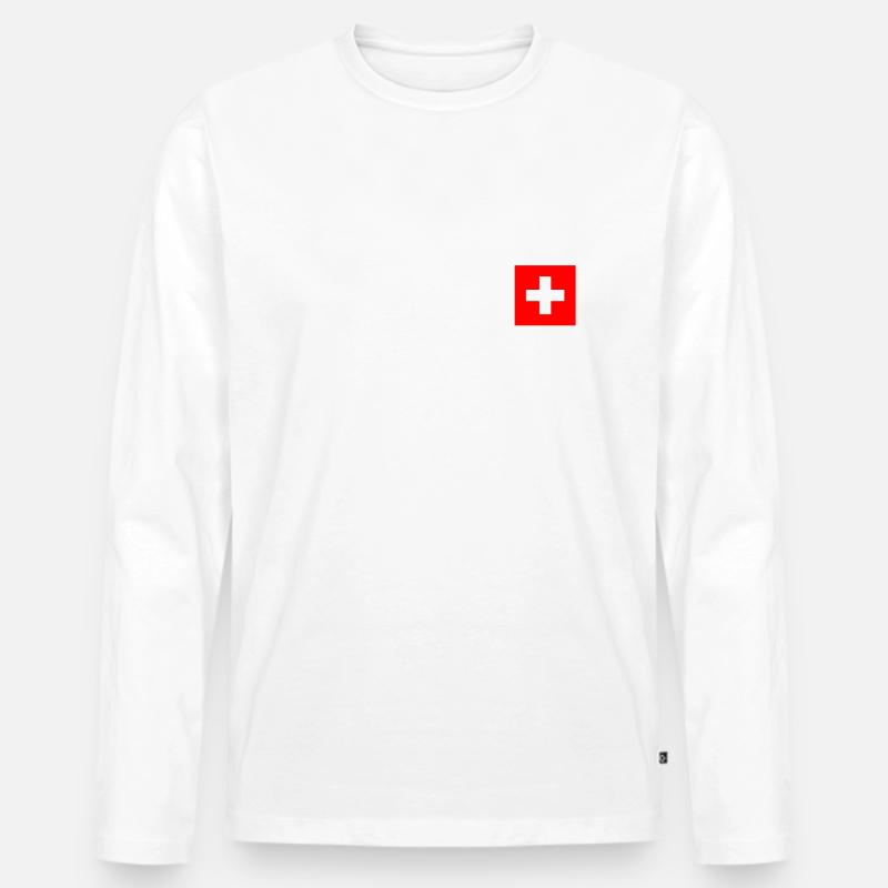 Hopp schwiiz - Männer Premium Bio Langarmshirt - Weiß