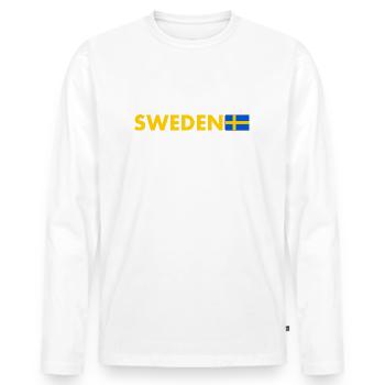 Schweden - Männer Premium Bio Langarmshirt - Weiß - Vorne - Nico (187cm)