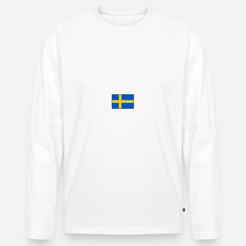 Sverige - Männer Premium Bio Langarmshirt - Weiß