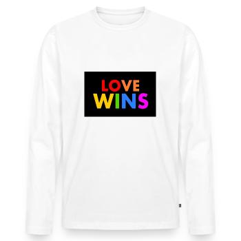 Love wins - Männer Premium Bio Langarmshirt - Weiß - Vorne - Nico (187cm)