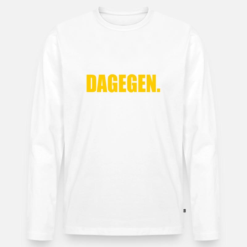 Dagegen - Männer Premium Bio Langarmshirt - Weiß