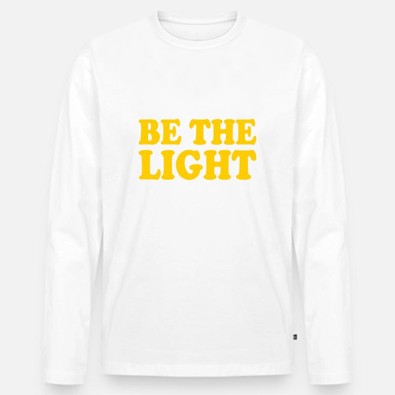 Be the light - Männer Premium Bio Langarmshirt - Weiß