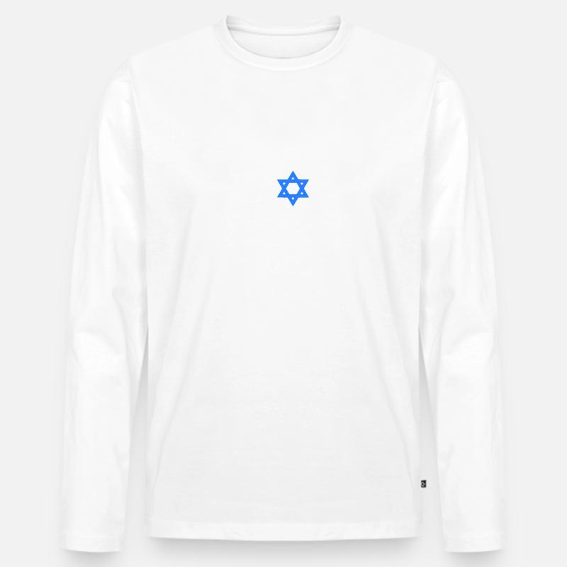 Israel - Männer Premium Bio Langarmshirt - Weiß