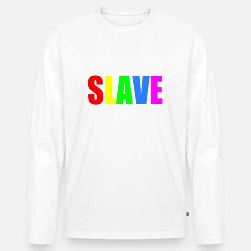 Slave - Männer Premium Bio Langarmshirt - Weiß