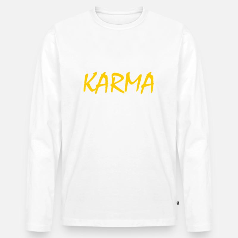 Karma - Männer Premium Bio Langarmshirt - Weiß