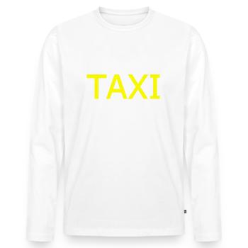 Taxi - Men's Premium Organic Long Sleeve Shirt - white - Front - Nico (187cm)