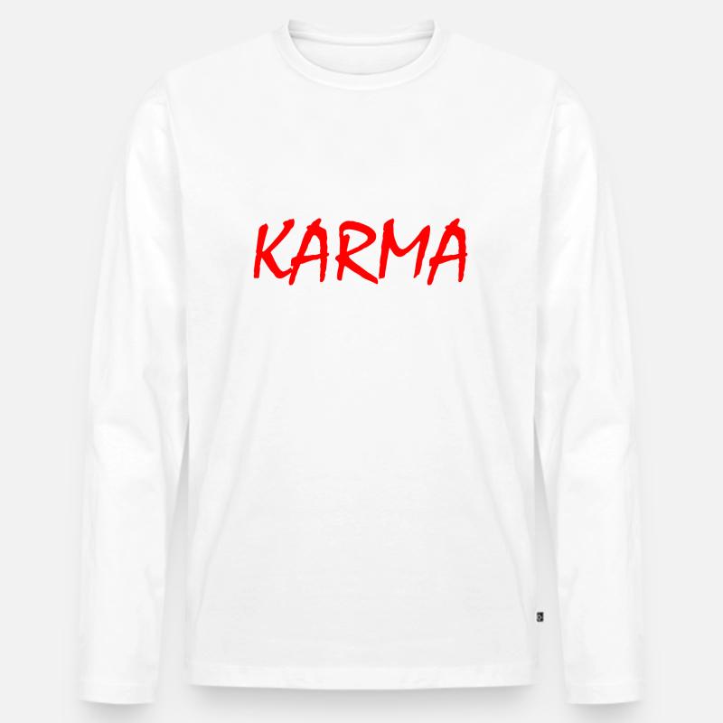 Karma - Männer Premium Bio Langarmshirt - Weiß