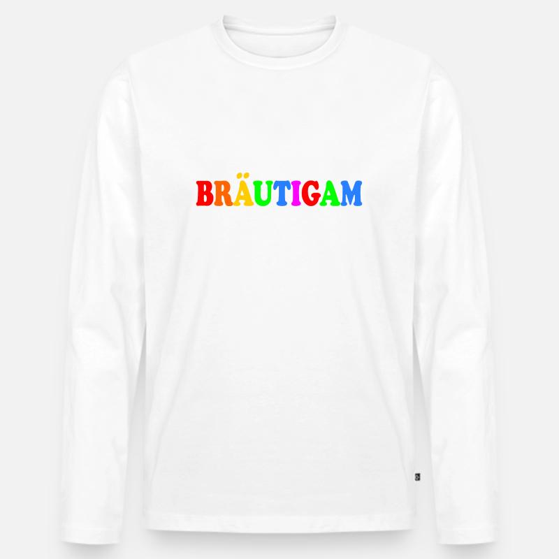 bräutigam - Männer Premium Bio Langarmshirt - Weiß