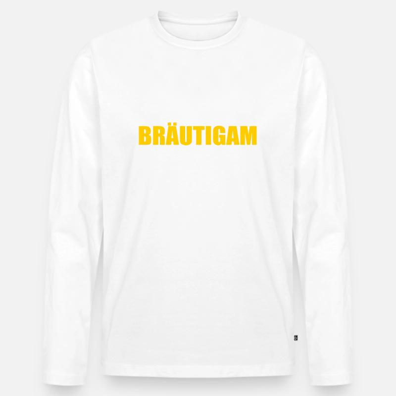 bräutigam - Männer Premium Bio Langarmshirt - Weiß