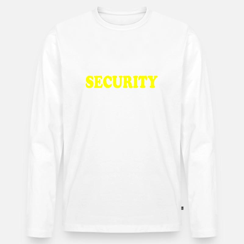 Security - Männer Premium Bio Langarmshirt - Weiß